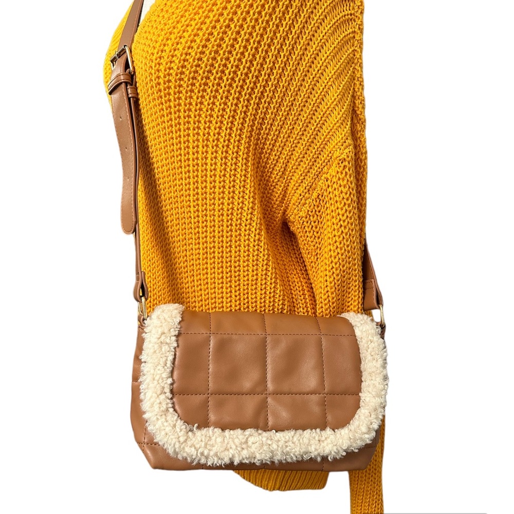 Modern crossbody purse. Like Dreams Quilted Shearling Crossbody Bag